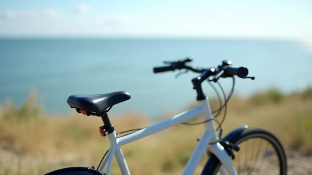 Close-up of bicycle gear showing comfortable saddle and handlebar setup, ready for casual riding