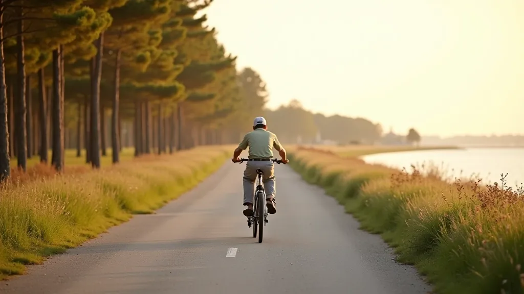 Scenic coastal road stretching along Baltic seaside with trees and blue water visible